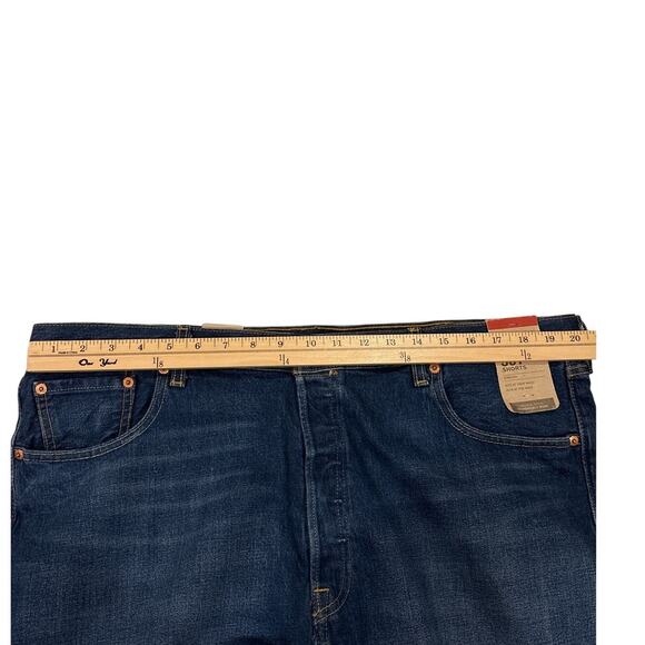 Levis 501 Jean Shorts 9” Mens Size 40 Blue Button Fly Original Fit Denim Stretch - Picture 8 of 10